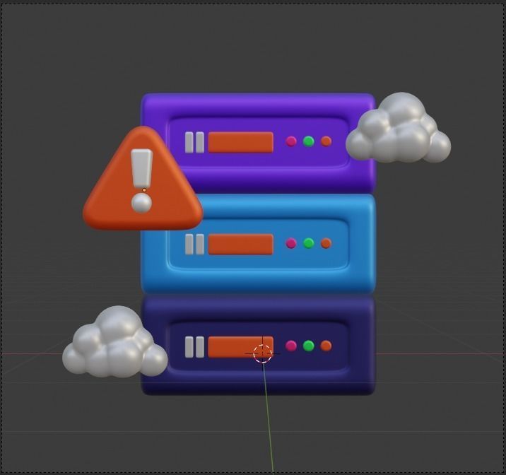 Data and Cloud server 3d Illustration  Icon Pack 3D model_64