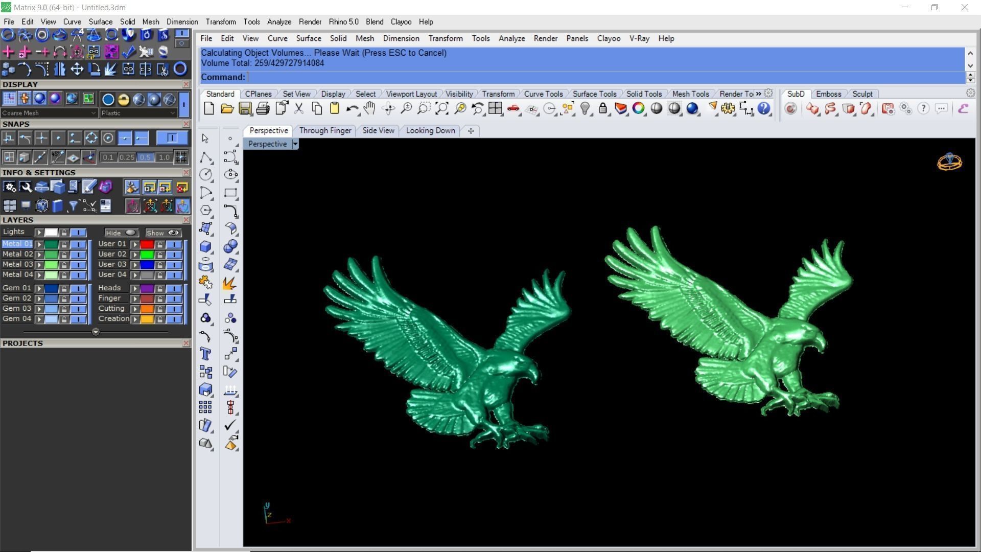 Gold eagle pendant 3D print model_2
