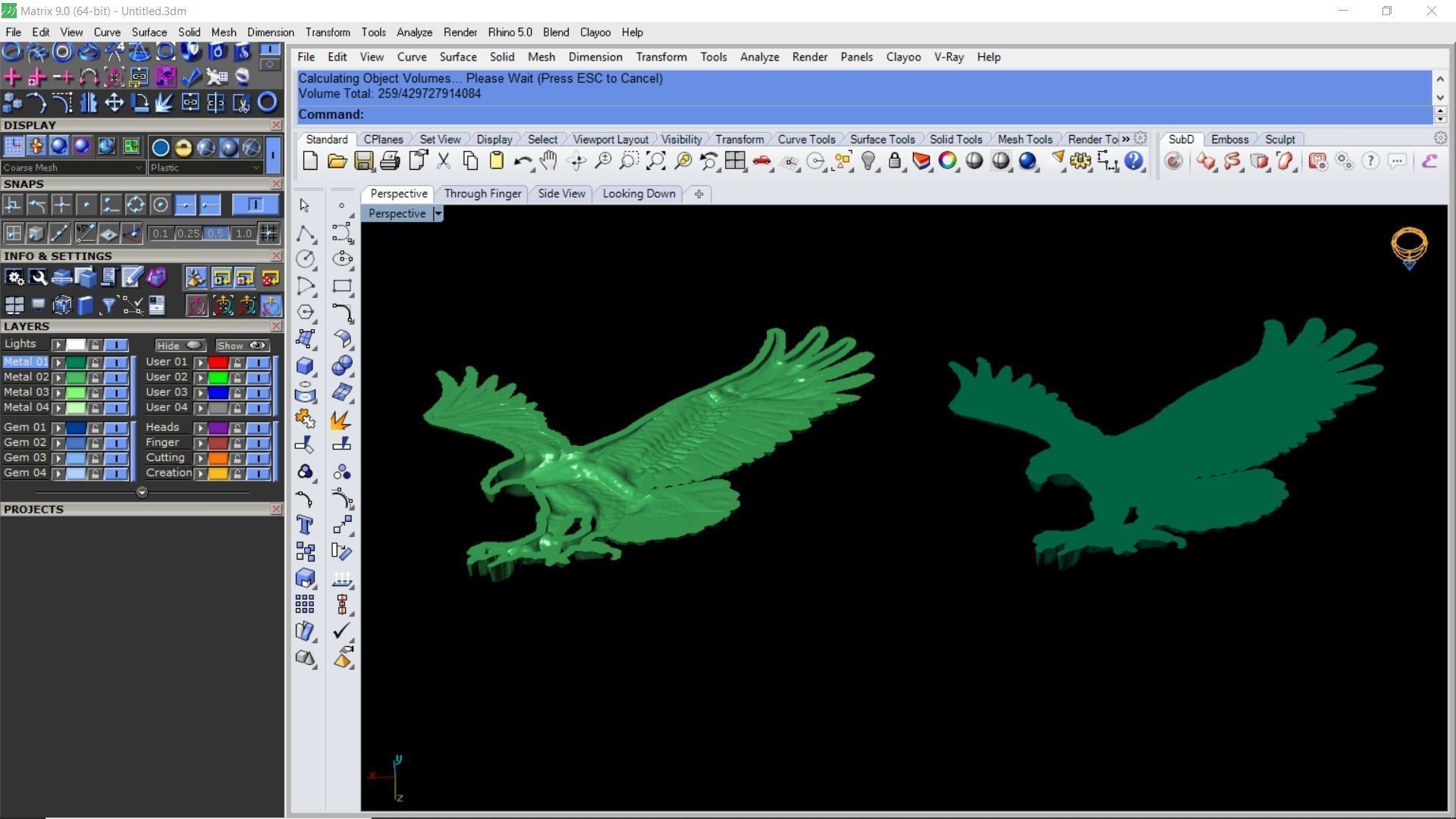 Gold eagle pendant 3D print model_4