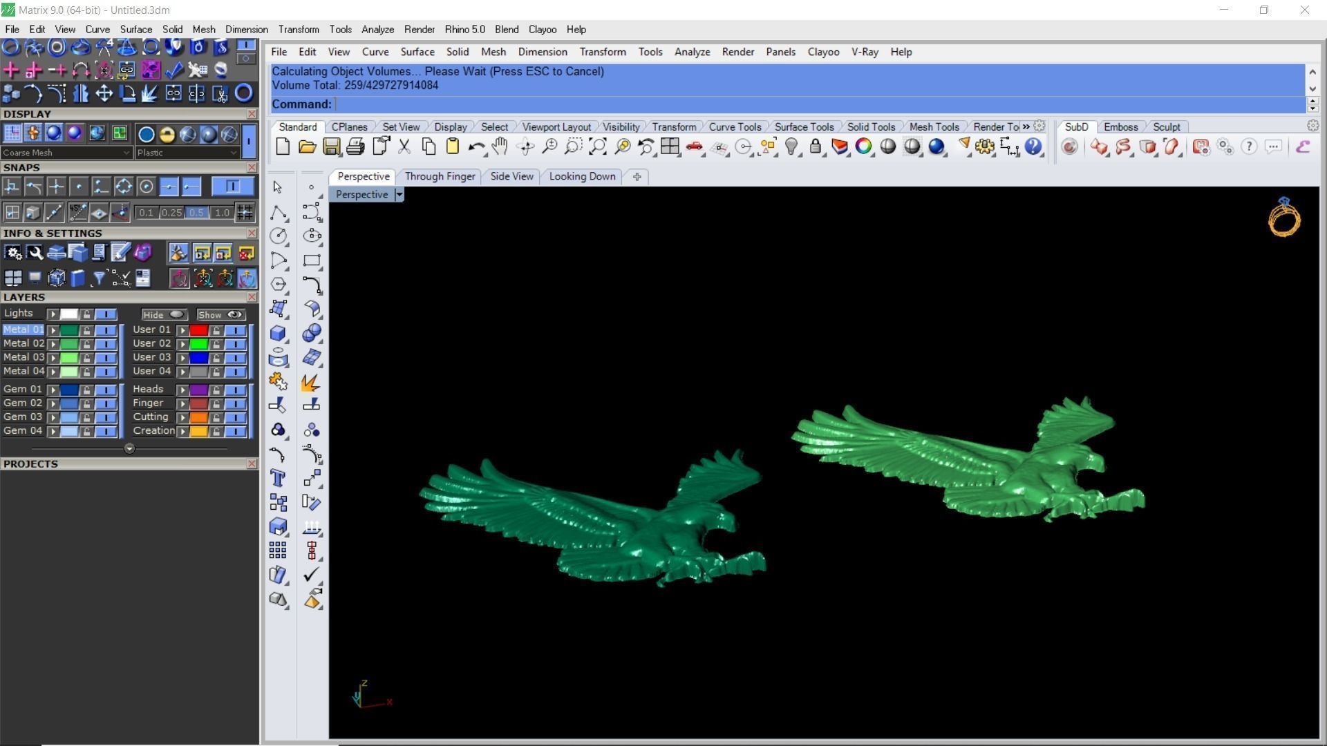 Gold eagle pendant 3D print model_5