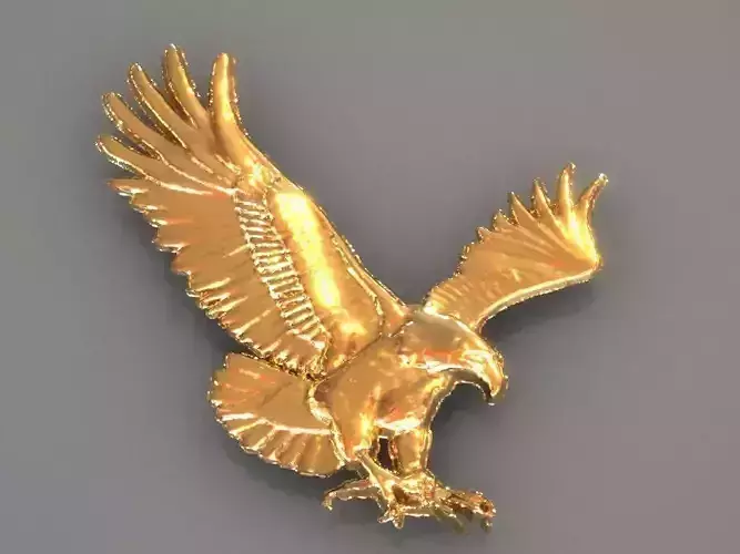 Gold eagle pendant 3D print model
