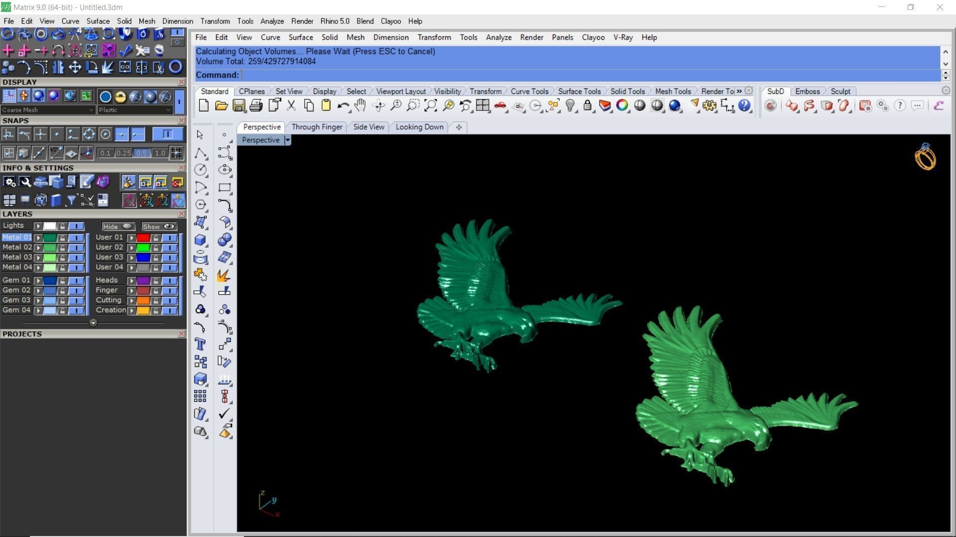 Gold eagle pendant 3D print model_3