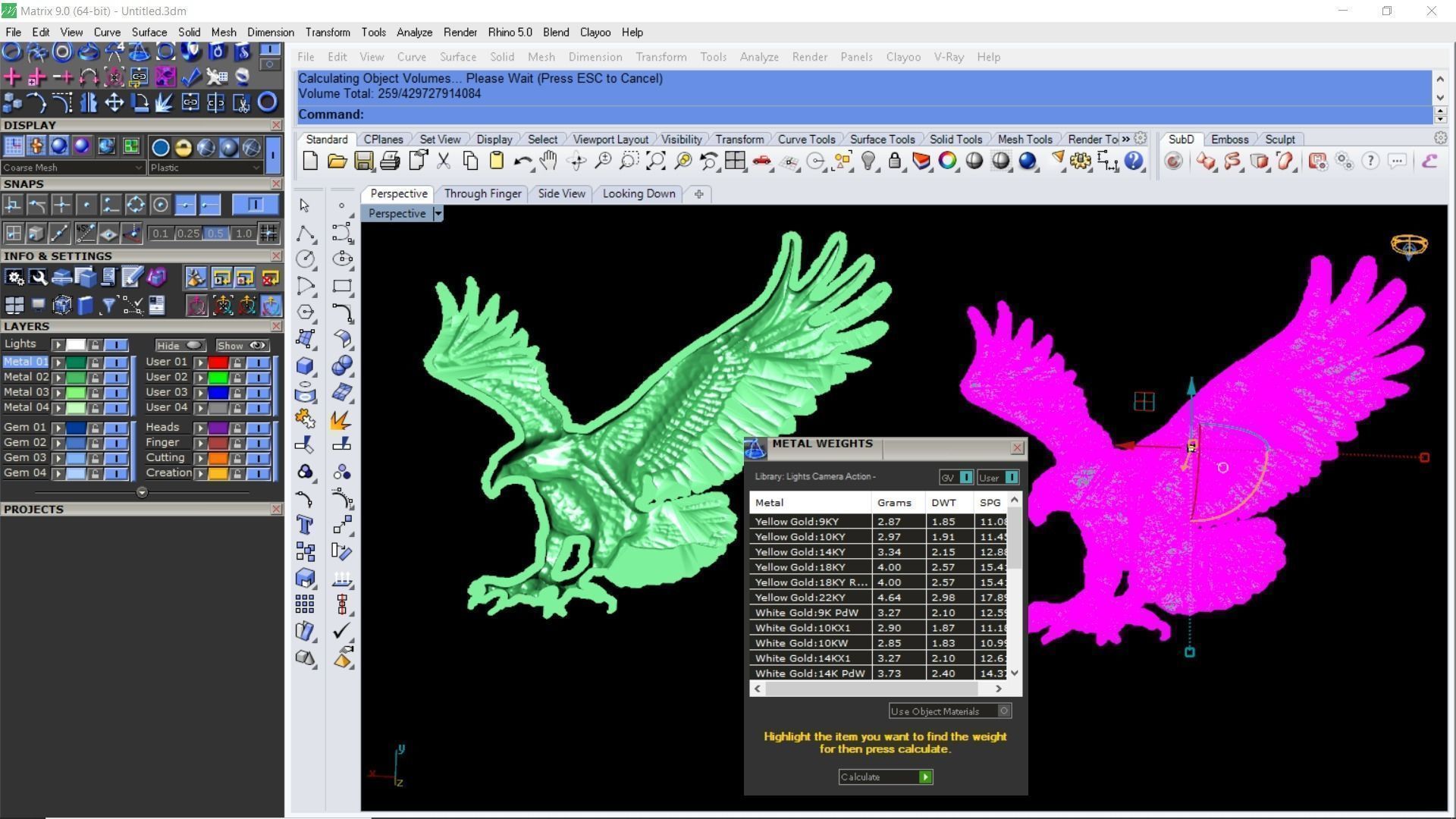 Gold eagle pendant 3D print model_6