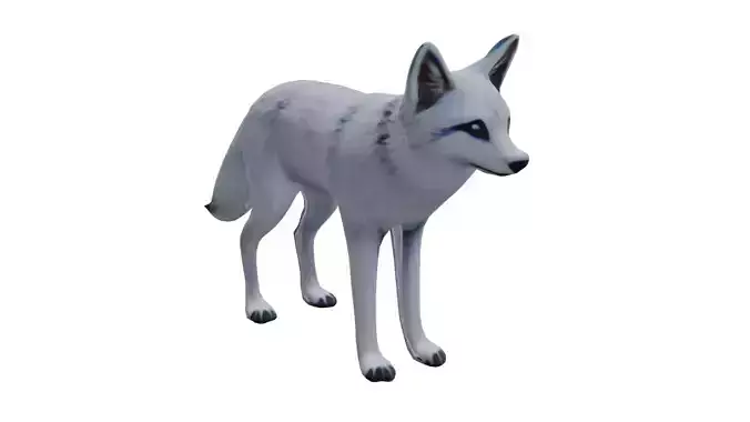 White Fox low poly