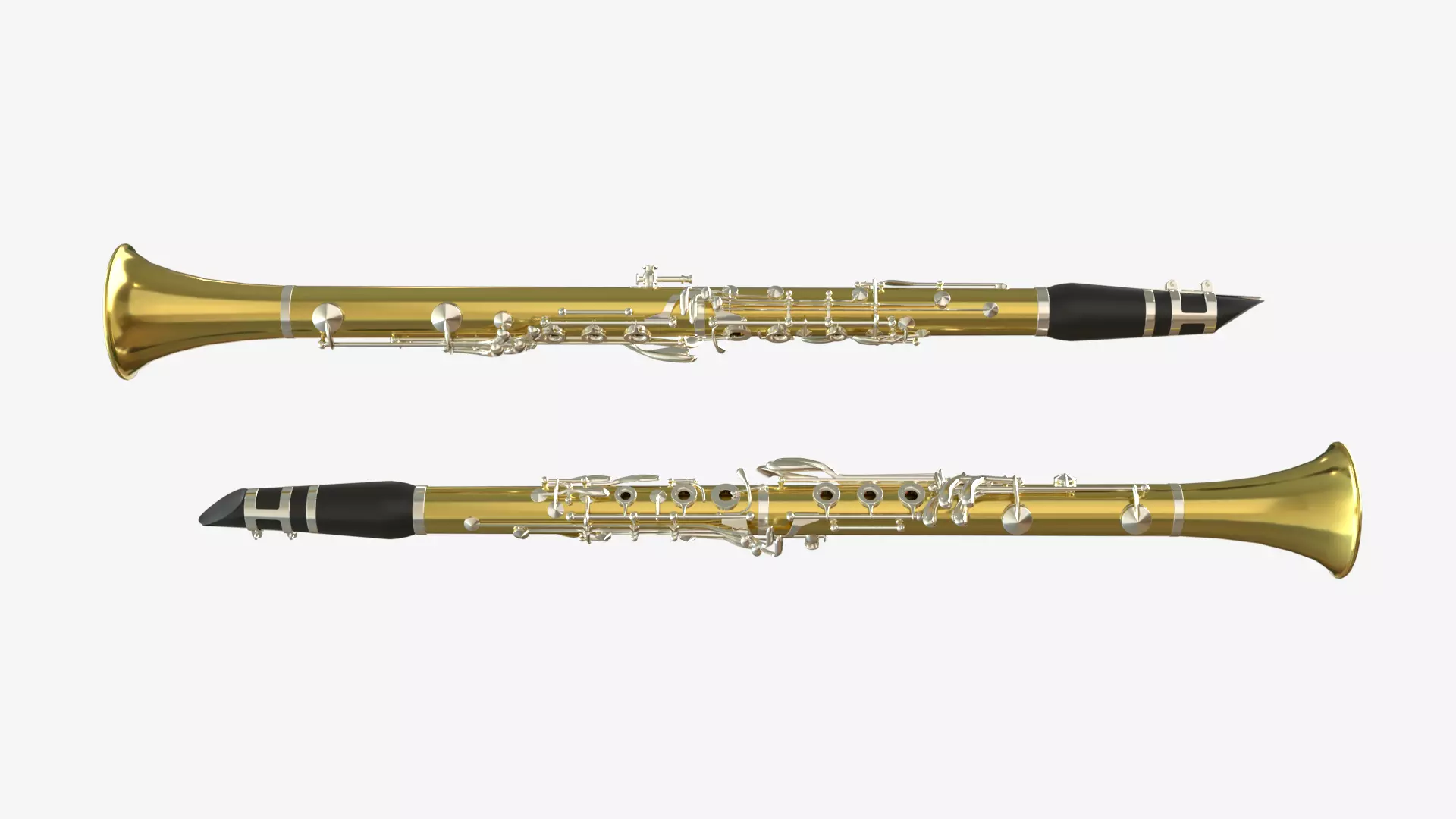 Brass Clarinet 3D model_0