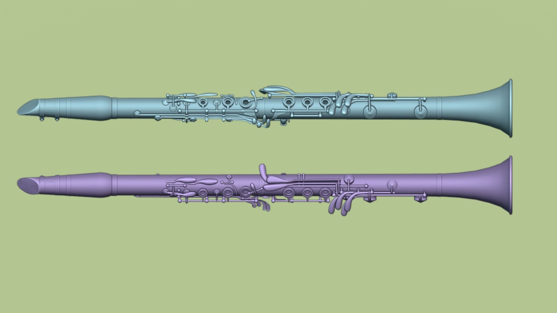 Wood Clarinet 3D model_10