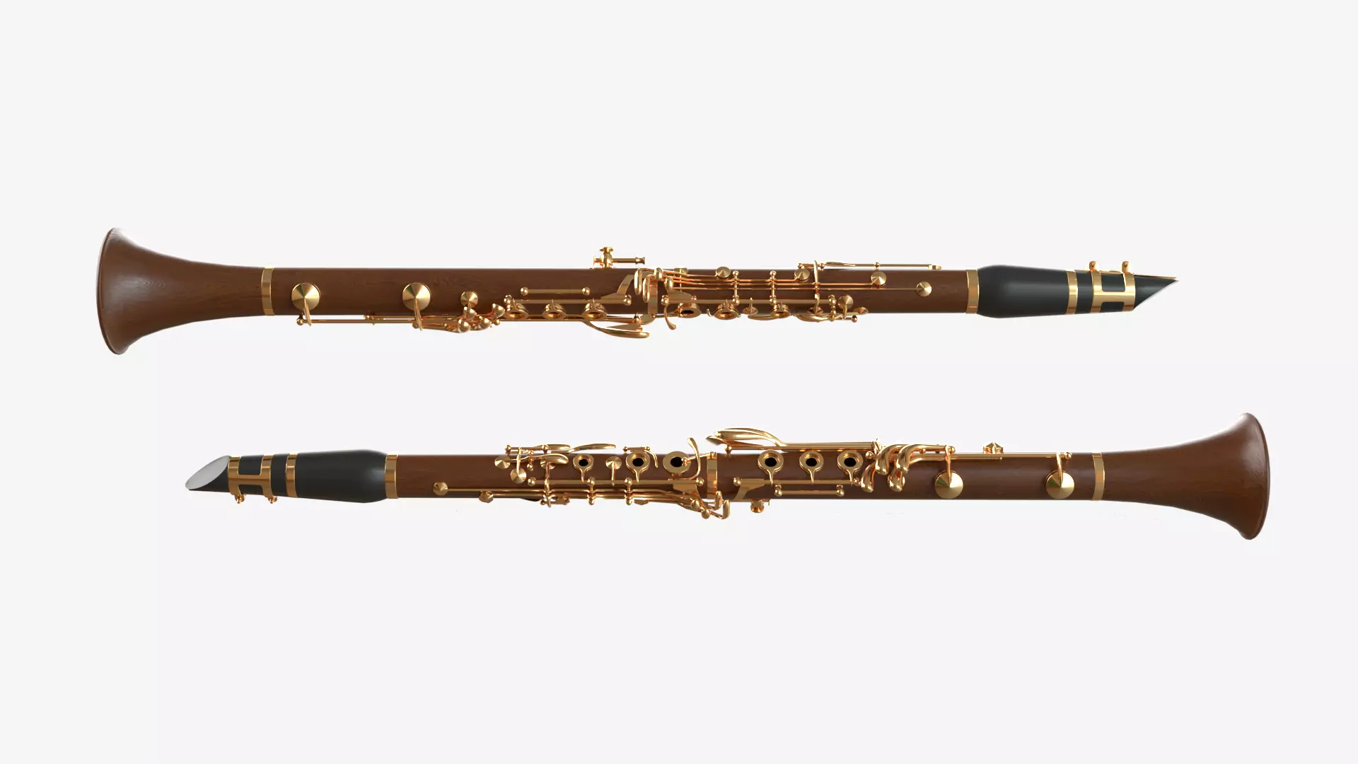 Wood Clarinet 3D model_0