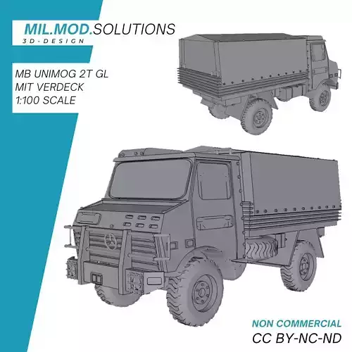 Unimog 2t gl mit Verdeck Bundeswehr 3D print model