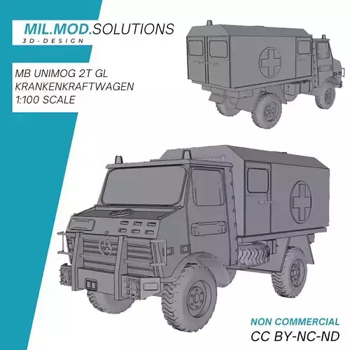 Mercedes Unimog 2t gl Krankenkraftwagen Bundeswehr 3D print model