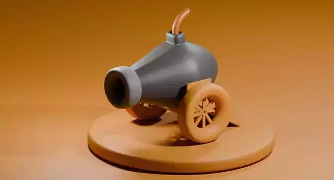 FREE Blender Low poly canon 