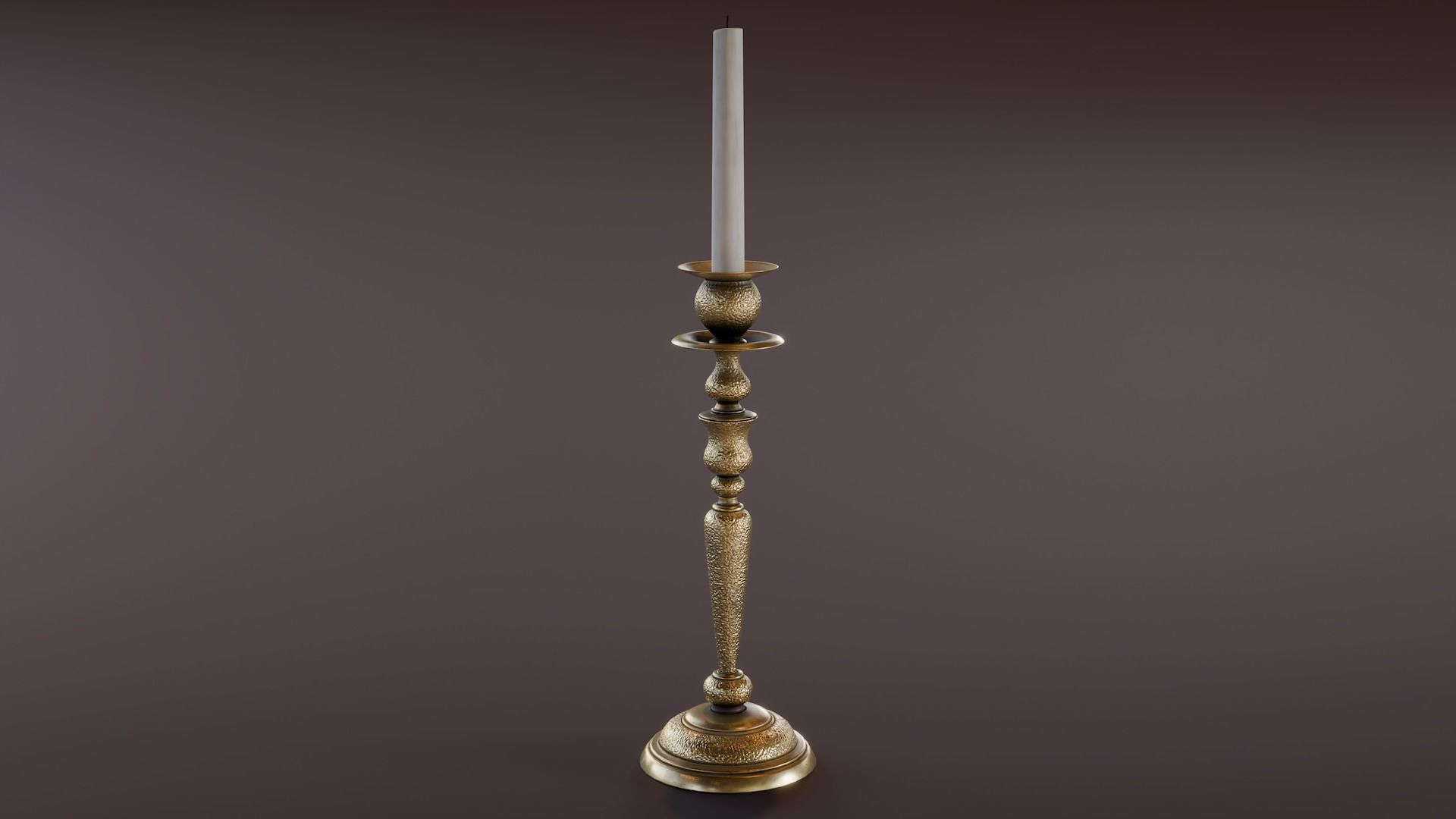 Brass Candle Holders Low-poly 3D model_5