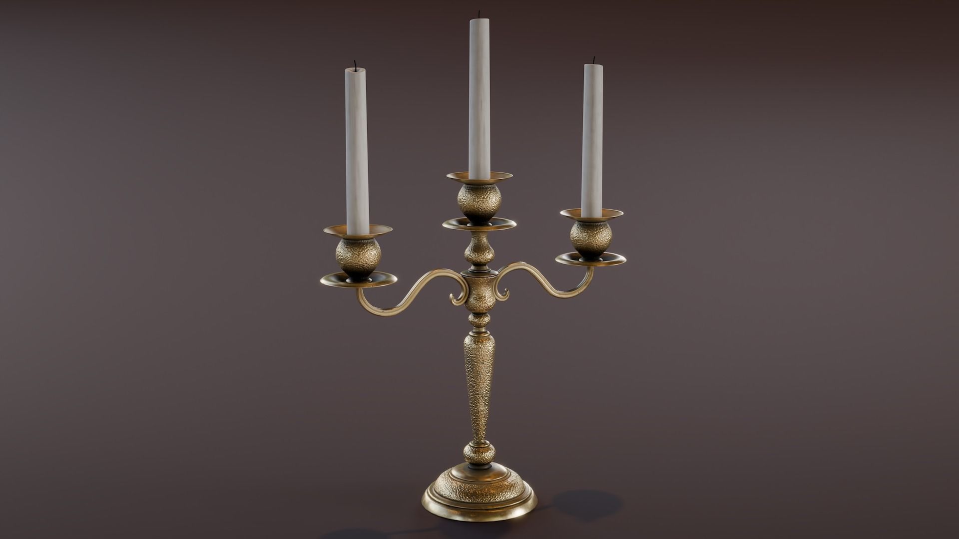 Brass Candle Holders Low-poly 3D model_4