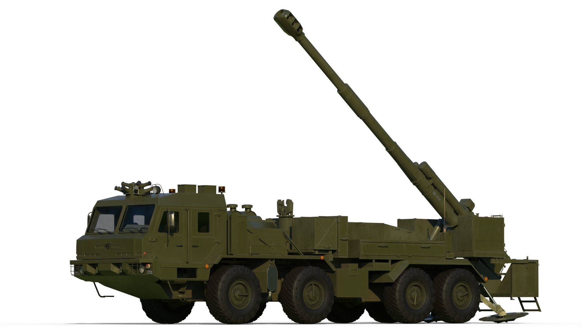 Malva 2s43 Self-propelled howitzer 3D model_5