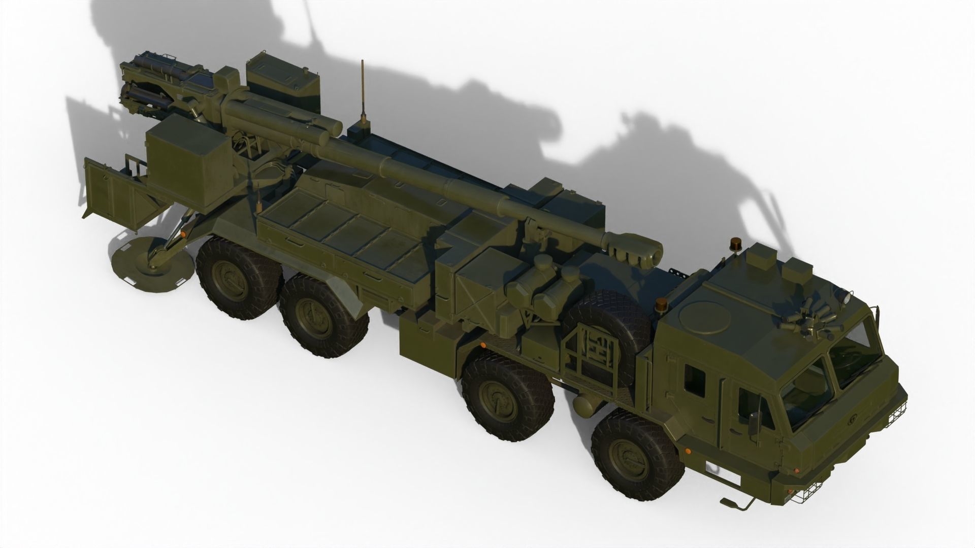 Malva 2s43 Self-propelled howitzer 3D model_3