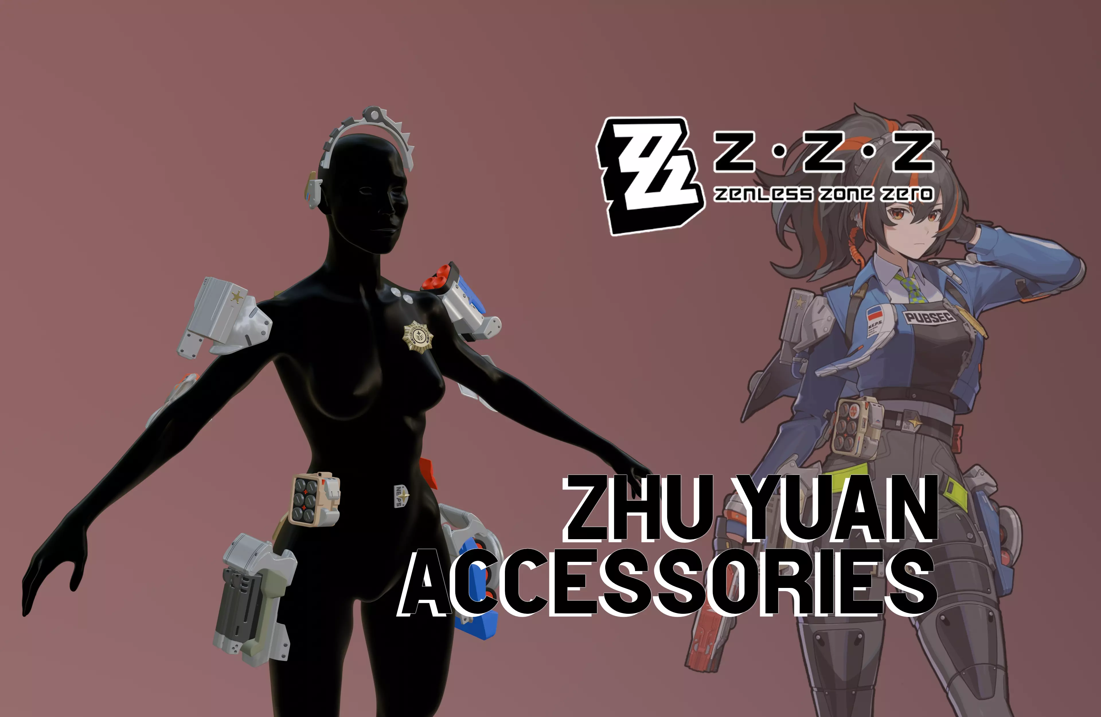 Zenless Zone Zero - Zhu Yuan Accessories 3D print model_0