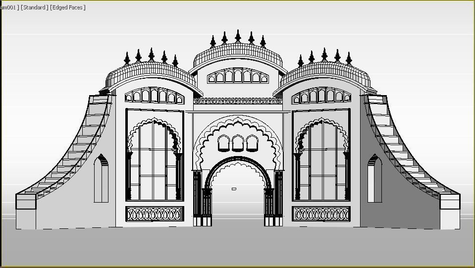 Indian Wedding Stage 3D model_8