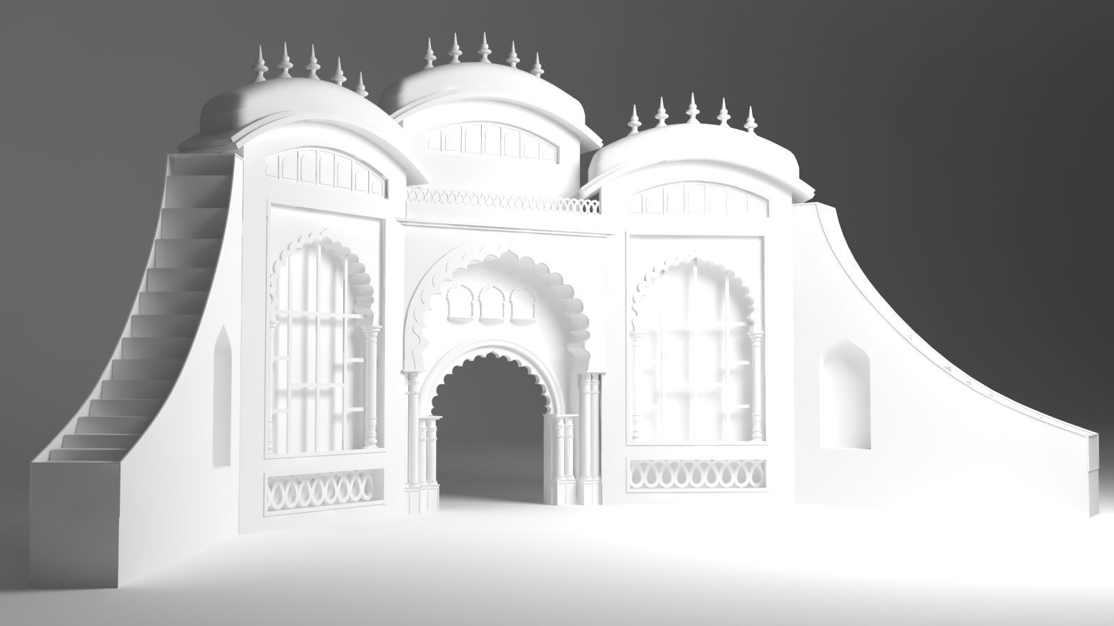 Indian Wedding Stage 3D model_5