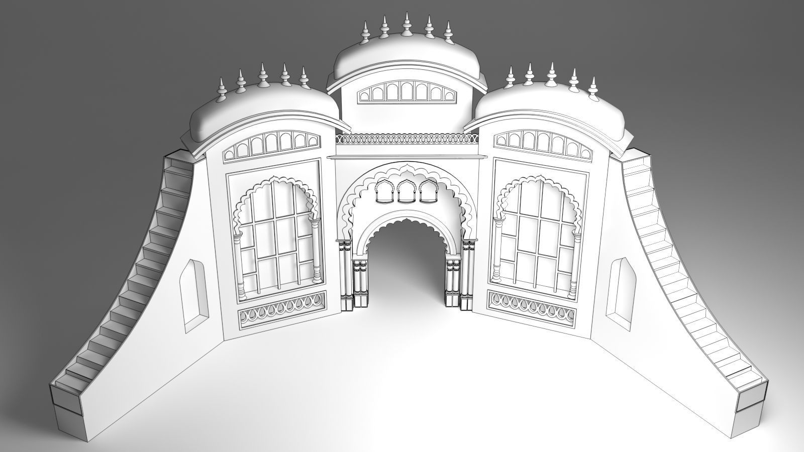 Indian Wedding Stage 3D model_3
