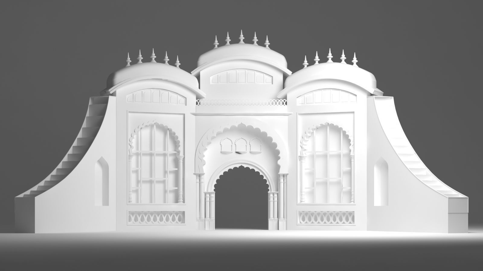 Indian Wedding Stage 3D model_4