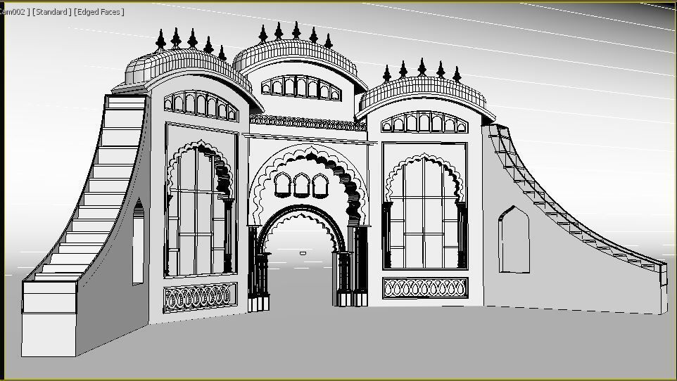 Indian Wedding Stage 3D model_9