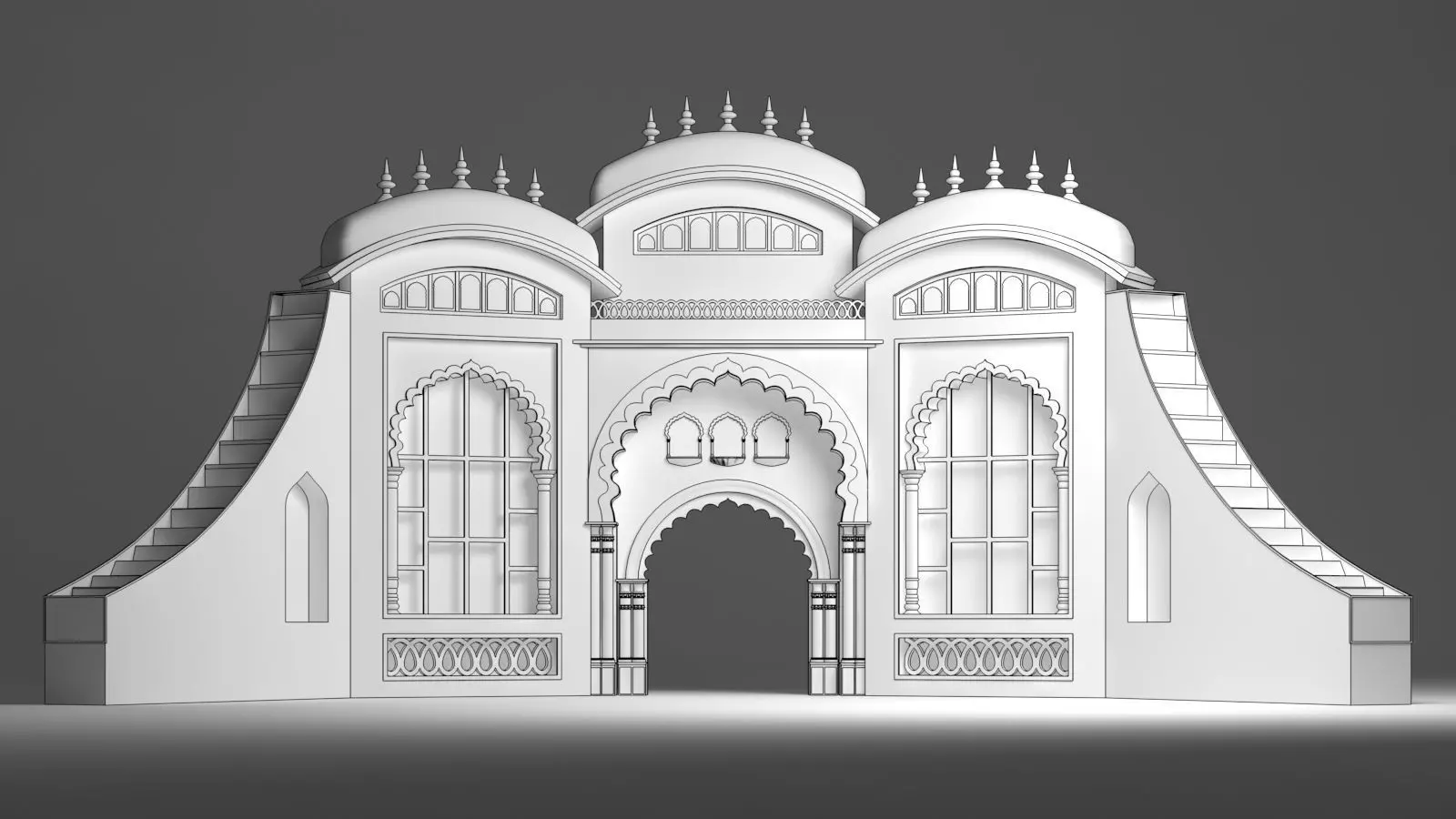 Indian Wedding Stage 3D model_0