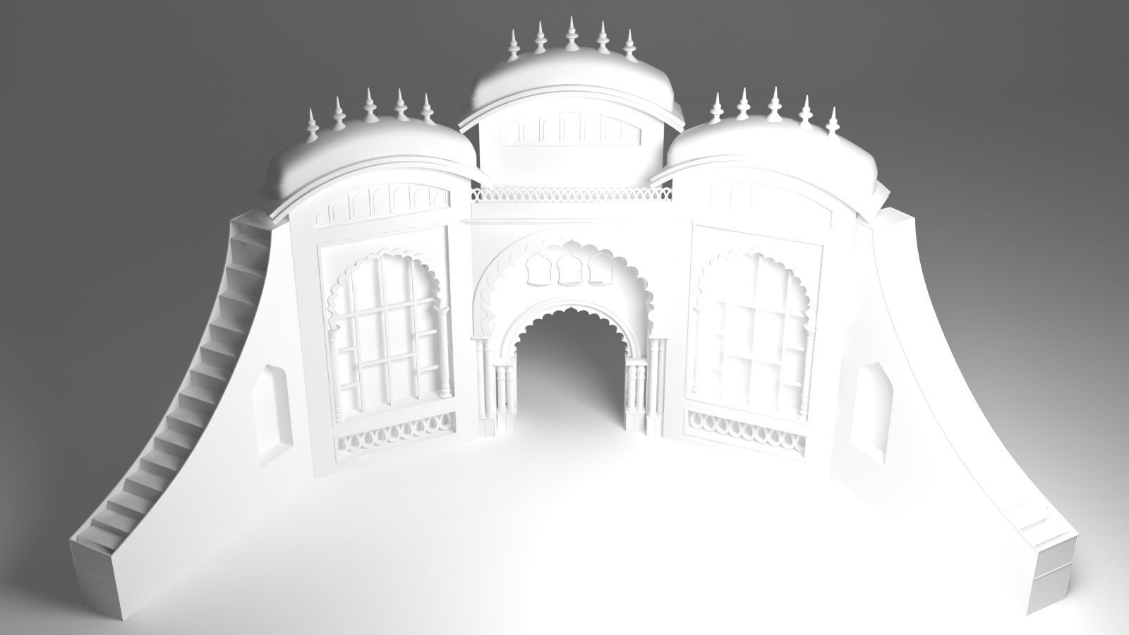 Indian Wedding Stage 3D model_7