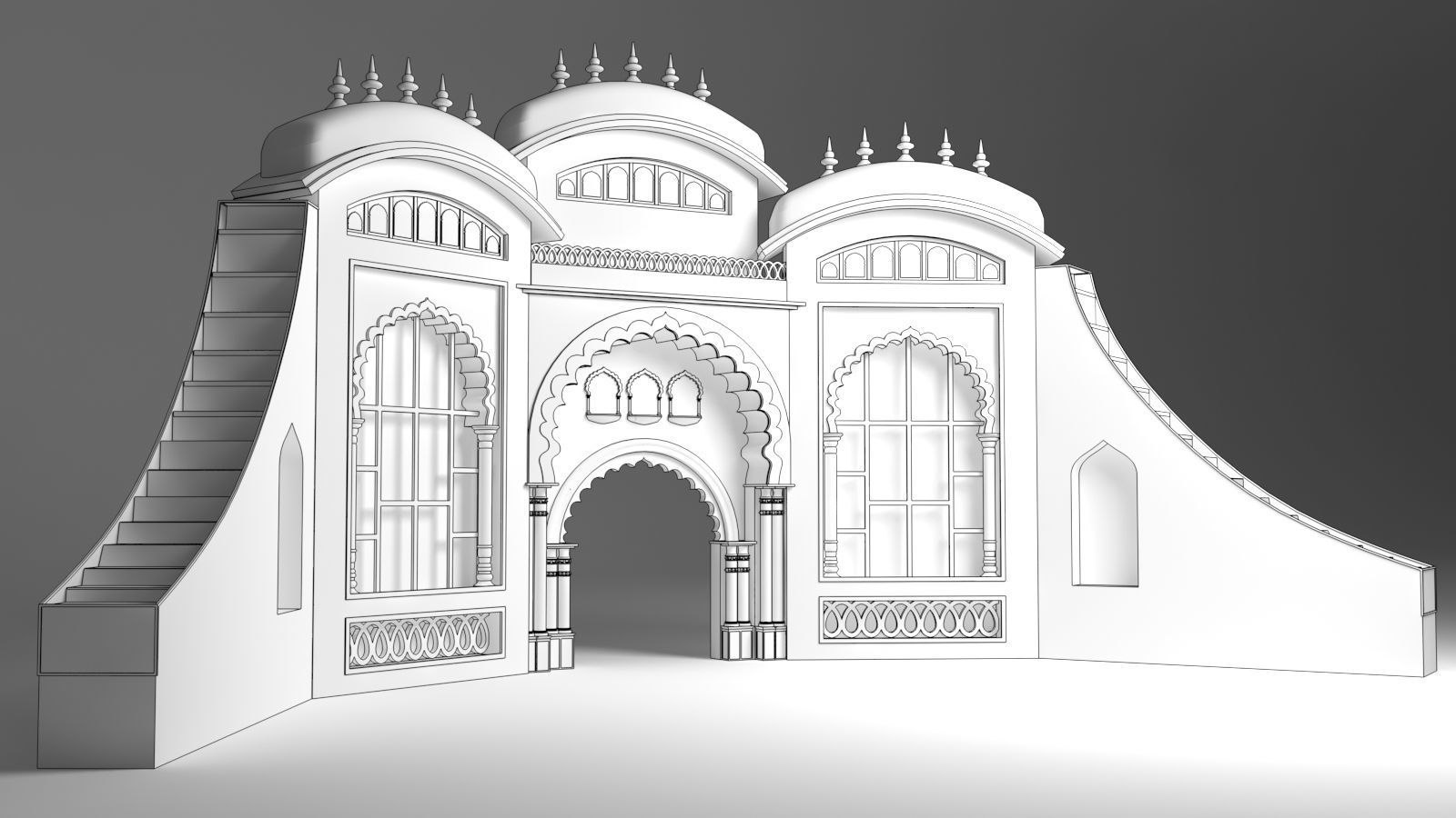 Indian Wedding Stage 3D model_1