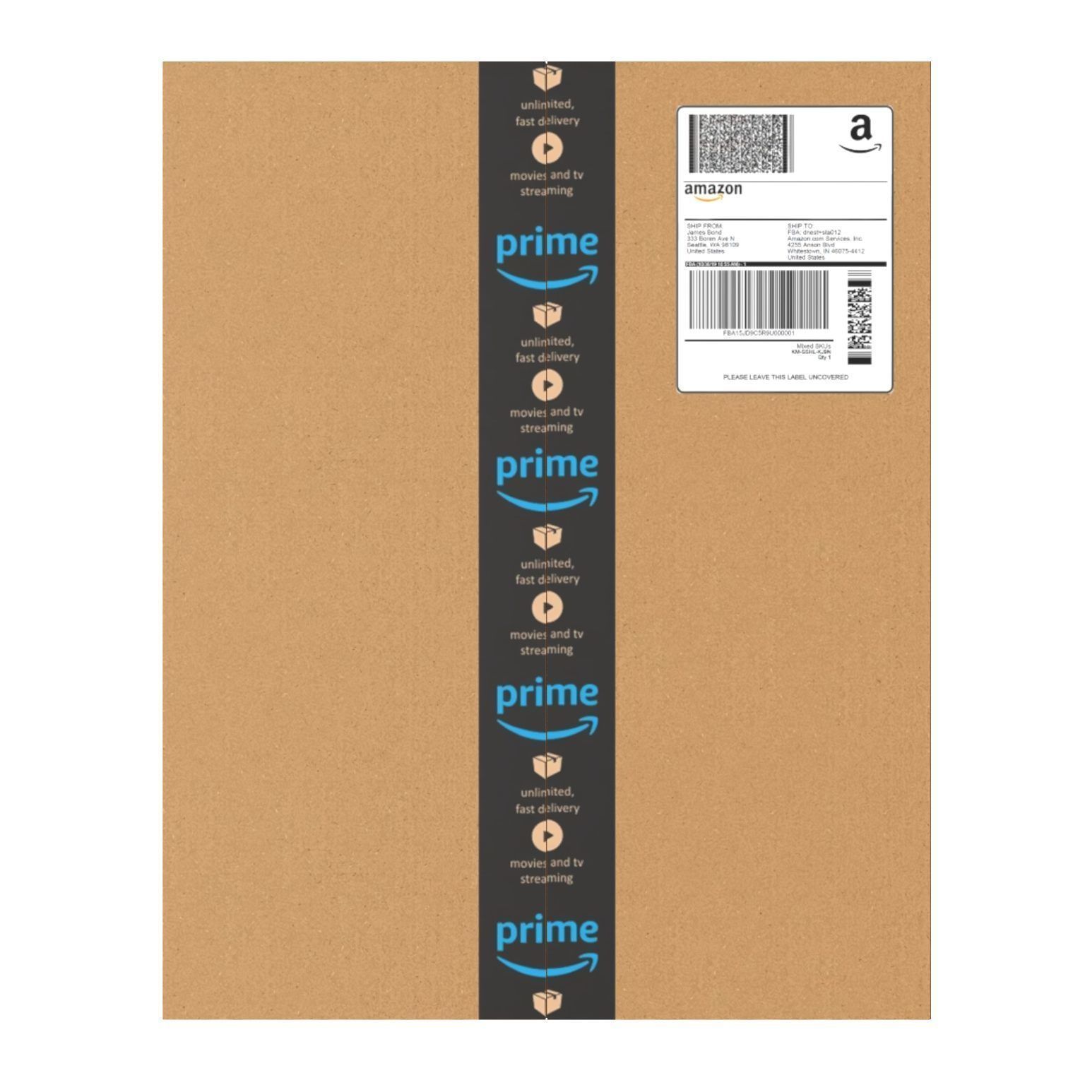 Amazon Box 1D PBR 15 Low-poly 3D model_9