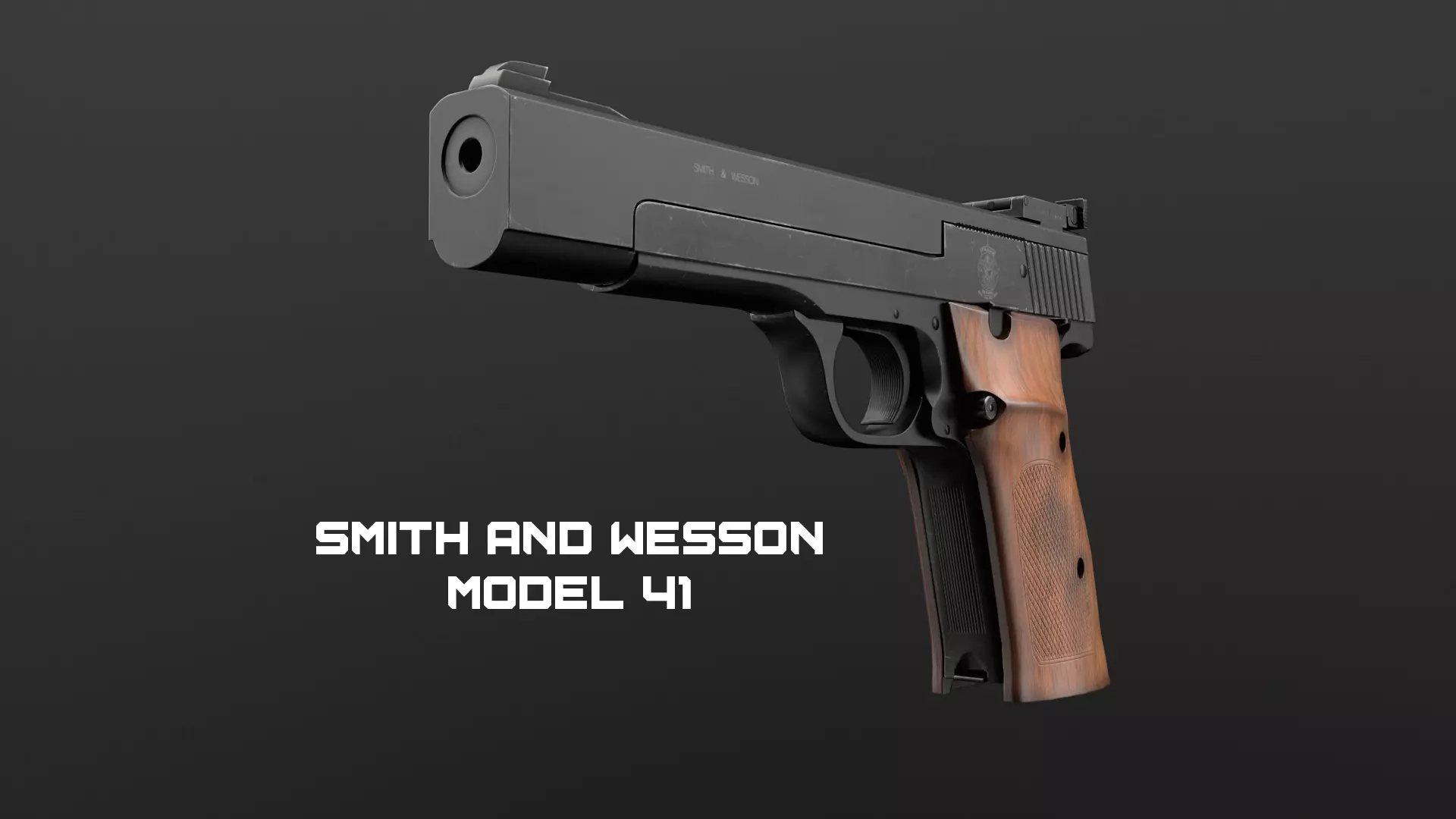Smith and Wesson Model 41 Pistol Low-poly 3D model