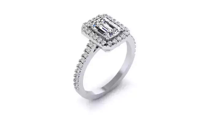 EMERALD CUT ENGAGEMENT RING 