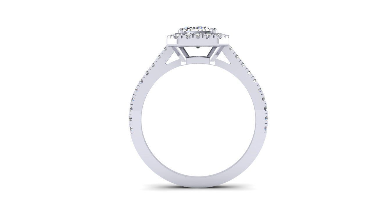 EMERALD CUT ENGAGEMENT RING  3D print model_2