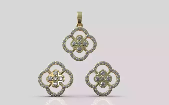 Stud earring and pendant model 928