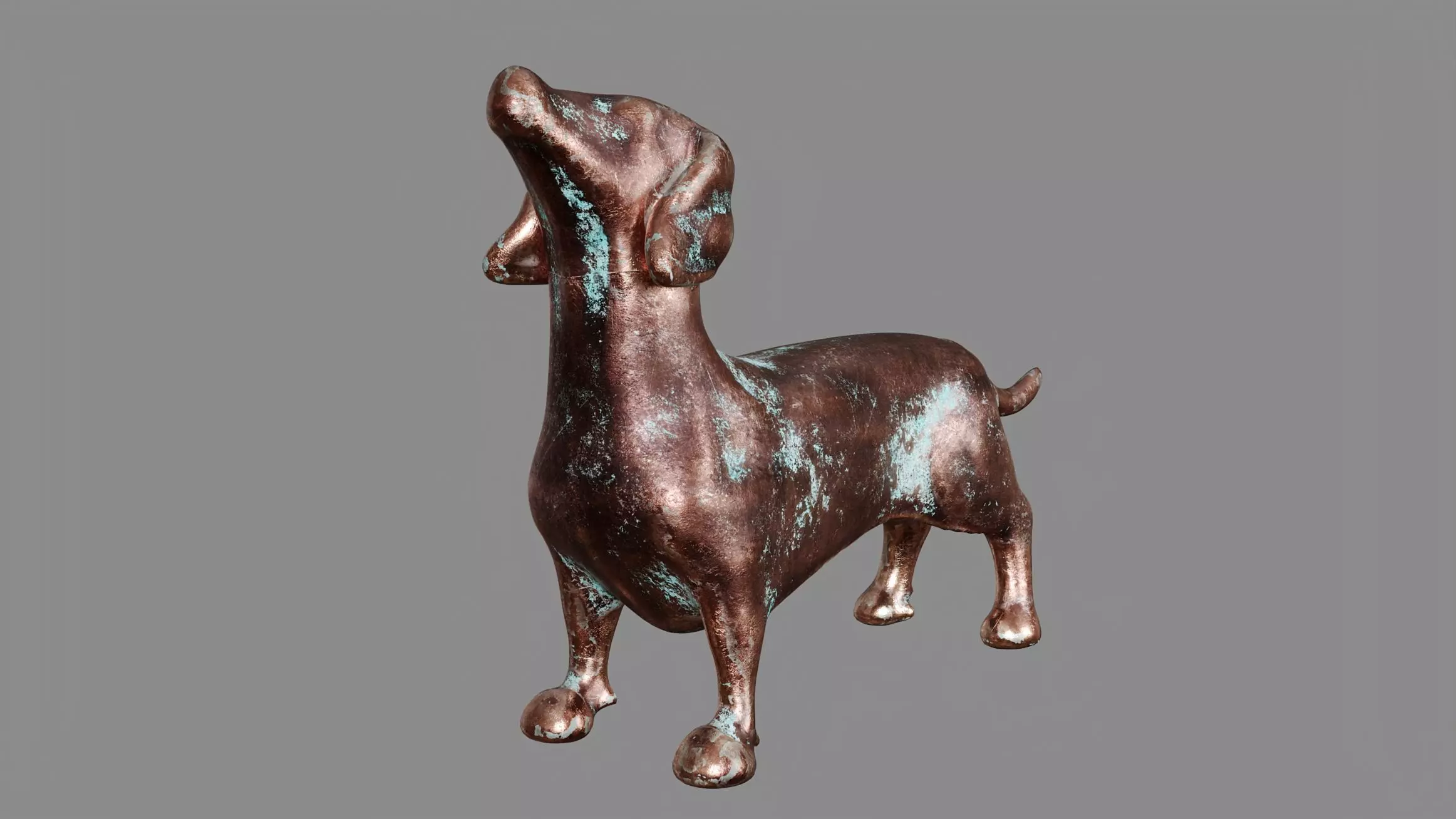 Copper Dog Decoration Figurine 3D model