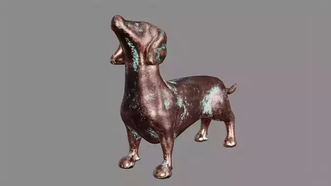 Copper Dog Decoration Figurine