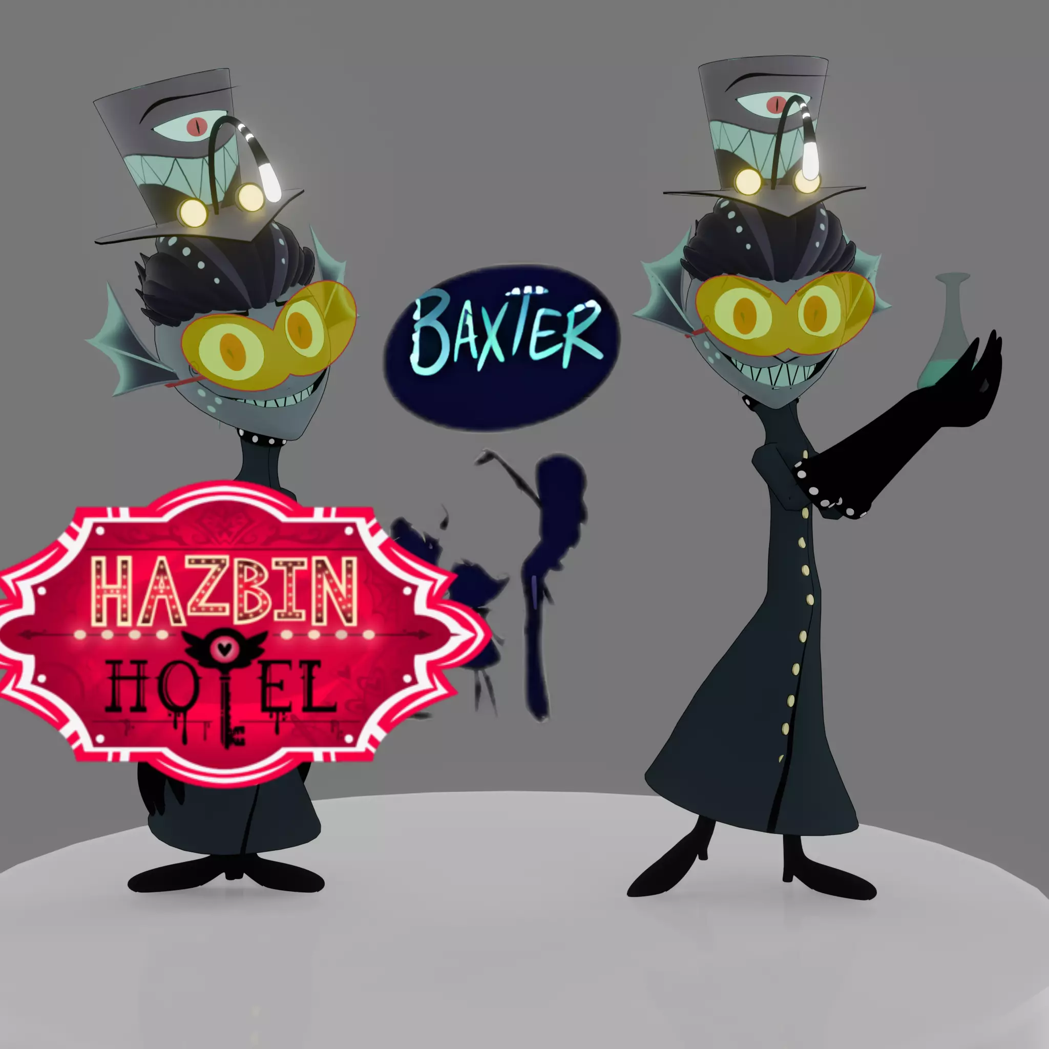 Baxter Hazbin Hotel Low-poly 3D model_0