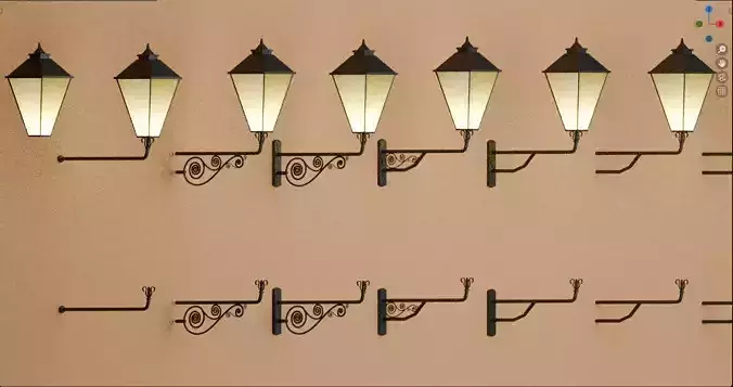 Vintage street lamps Free 3D model
