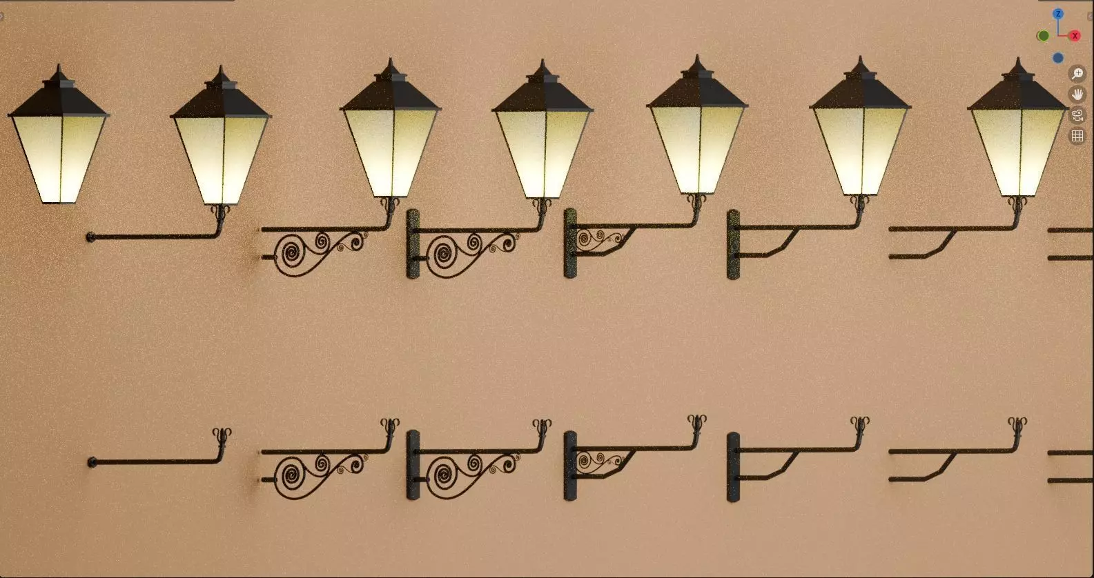 Vintage street lamps Free 3D model