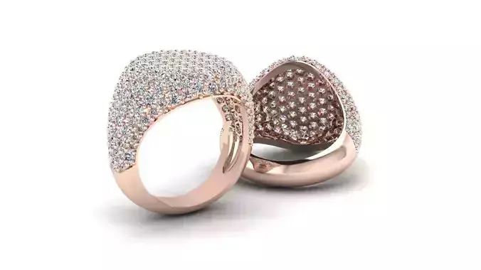 PAVE SIGNET RING 