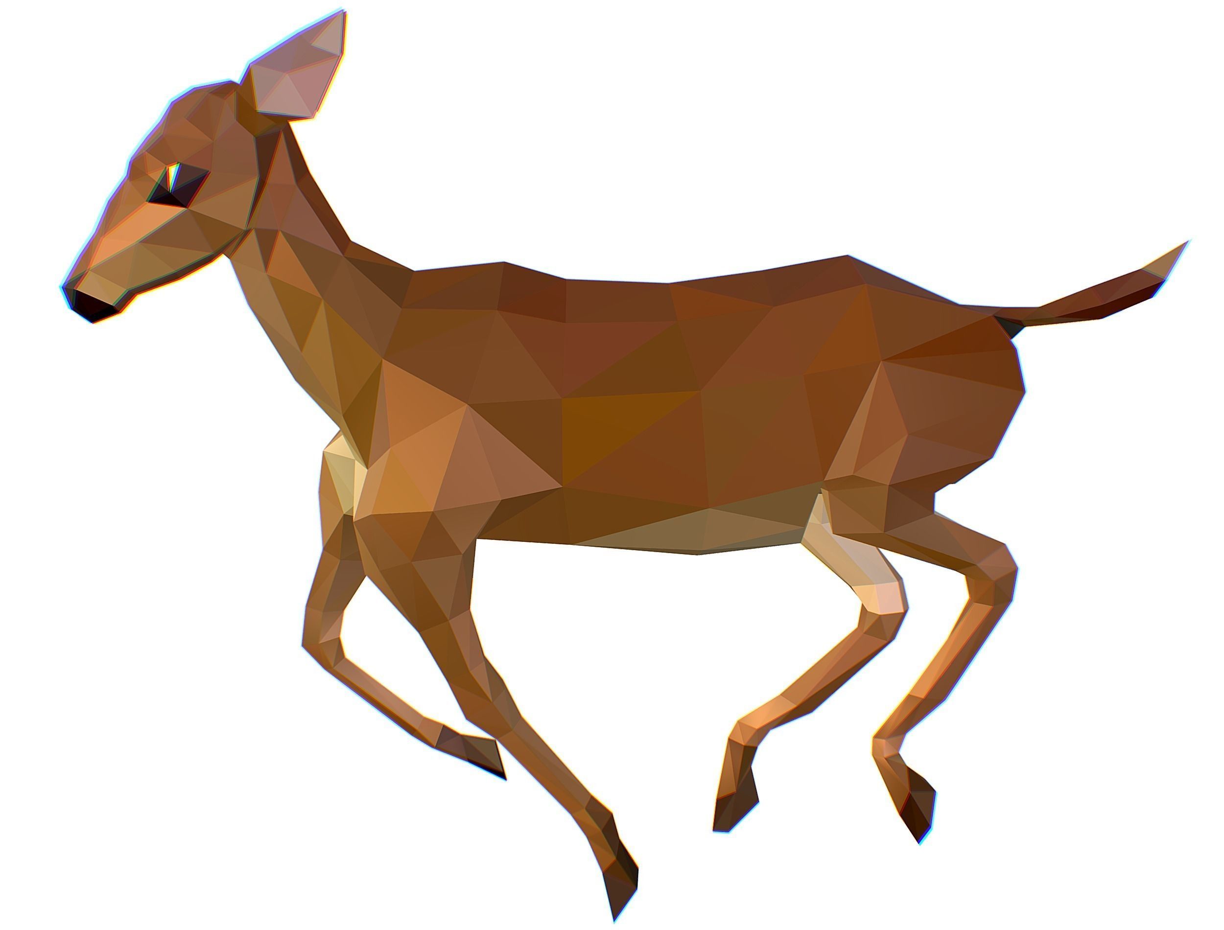 Animated Deer Lowpoly Art Style Low-poly 3D model_27