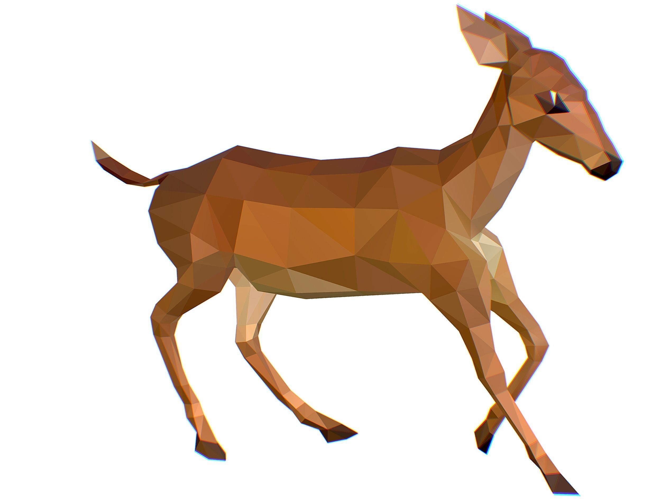Animated Deer Lowpoly Art Style Low-poly 3D model_10