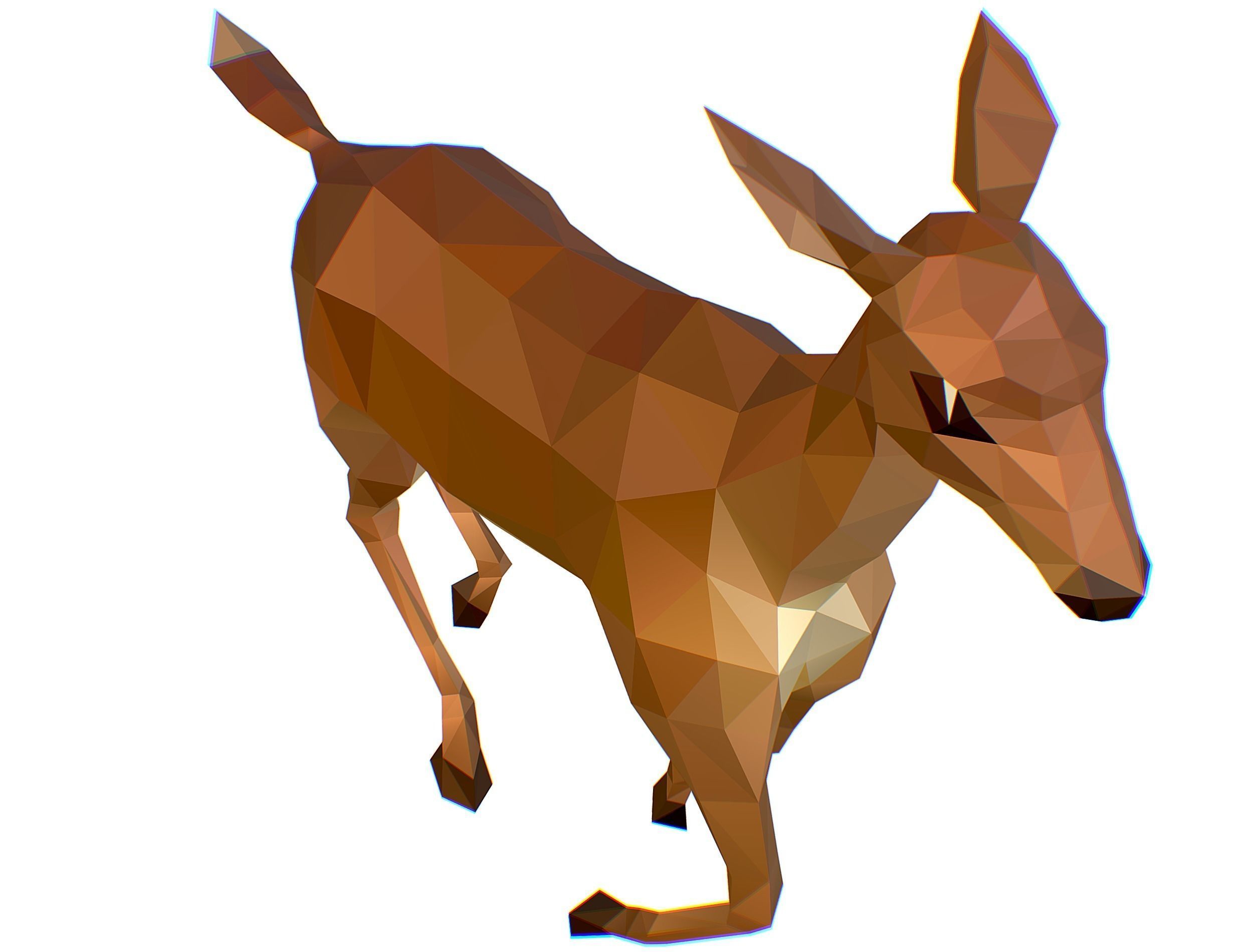 Animated Deer Lowpoly Art Style Low-poly 3D model_29