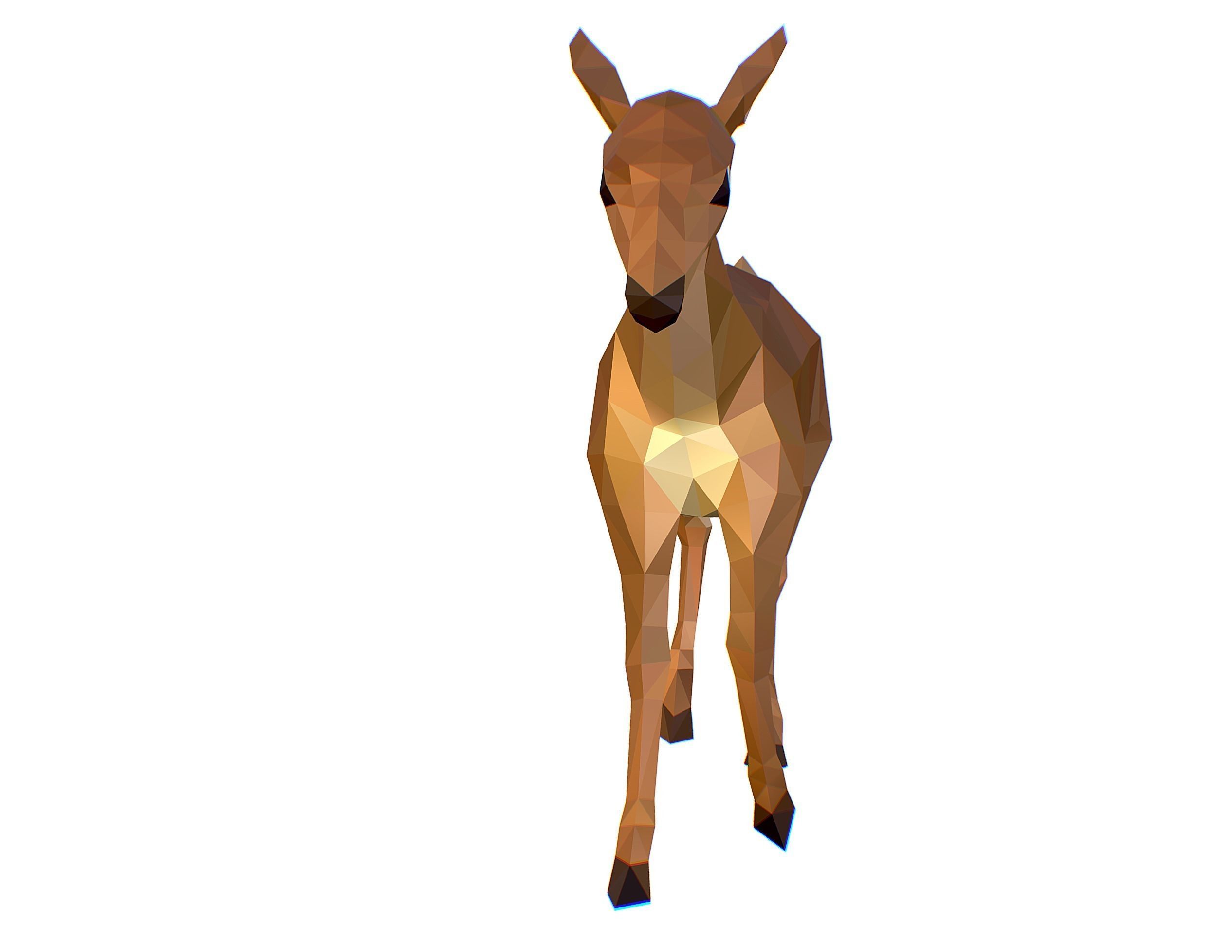 Animated Deer Lowpoly Art Style Low-poly 3D model_14