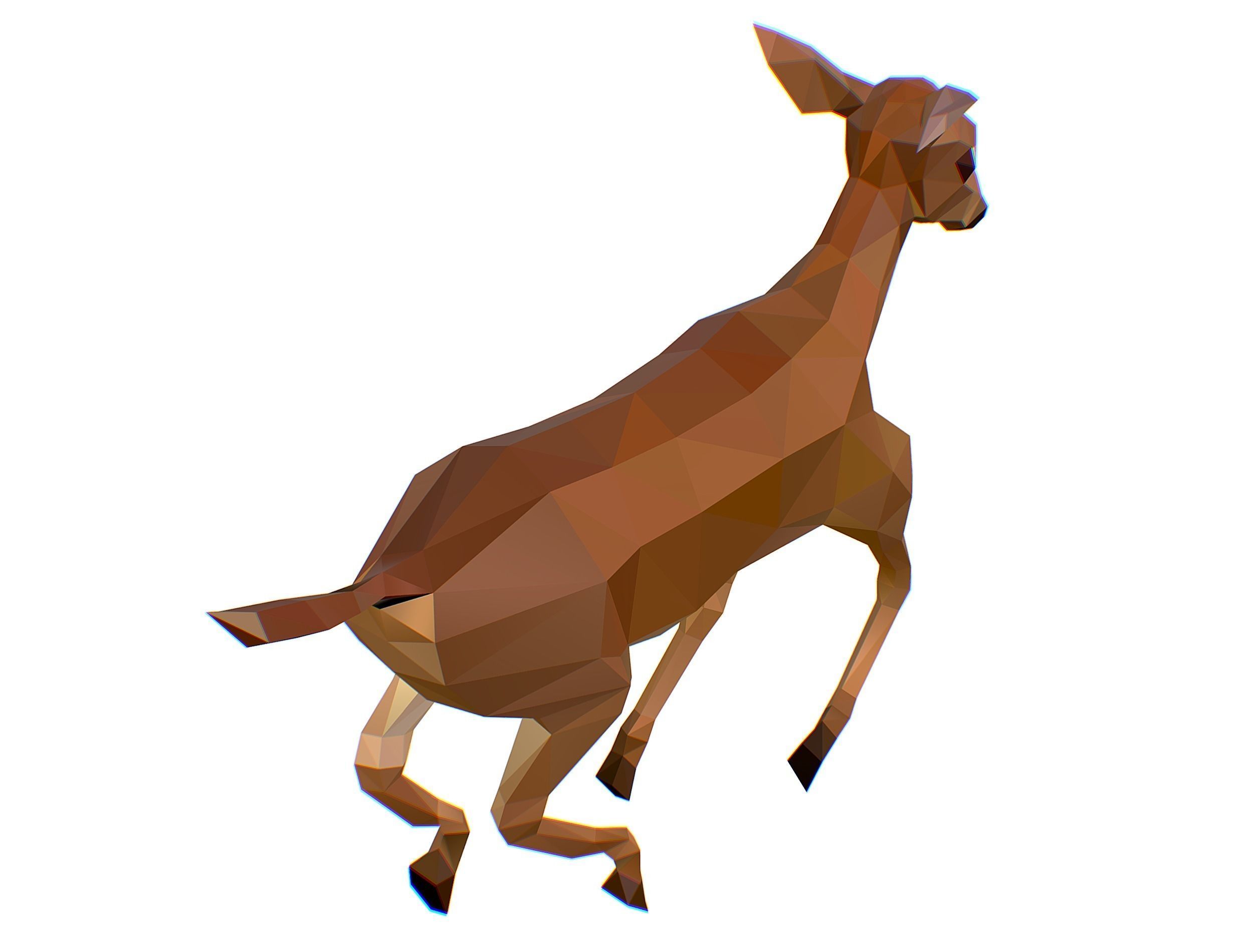 Animated Deer Lowpoly Art Style Low-poly 3D model_32