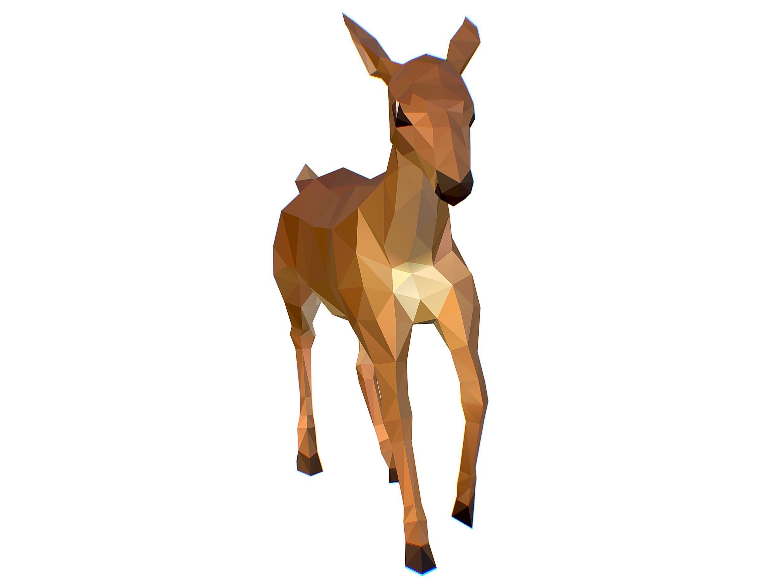 Animated Deer Lowpoly Art Style Low-poly 3D model_13