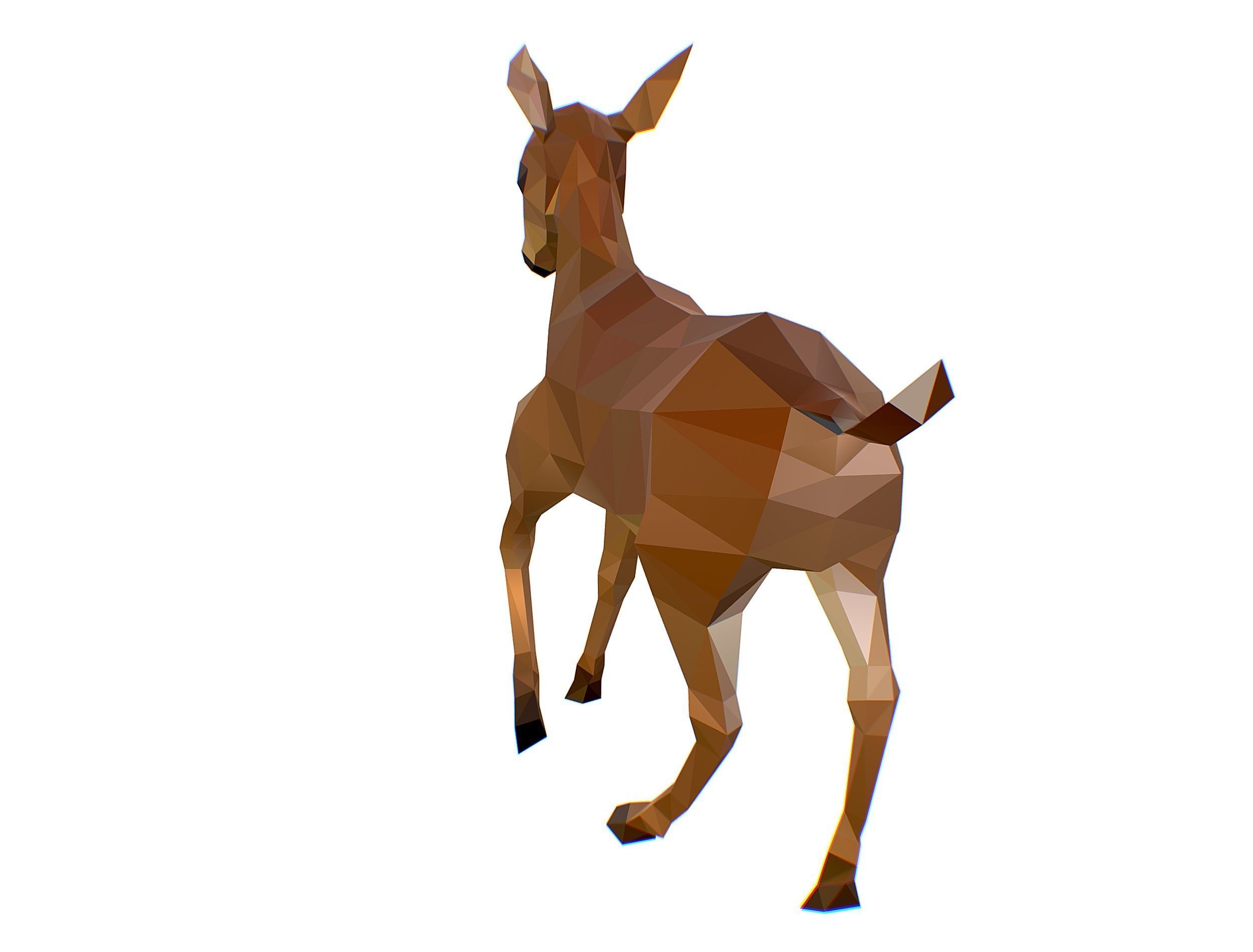 Animated Deer Lowpoly Art Style Low-poly 3D model_20