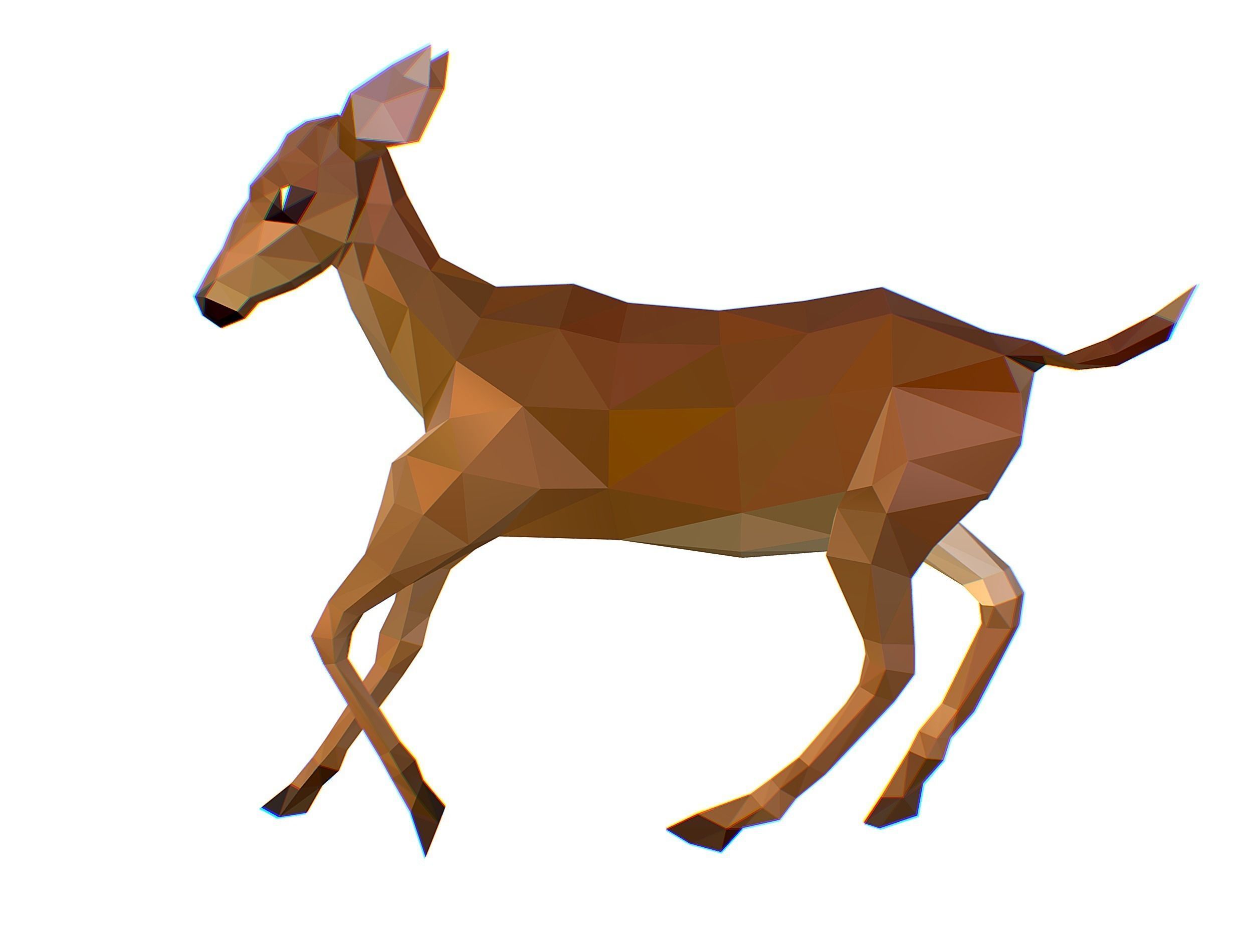 Animated Deer Lowpoly Art Style Low-poly 3D model_18