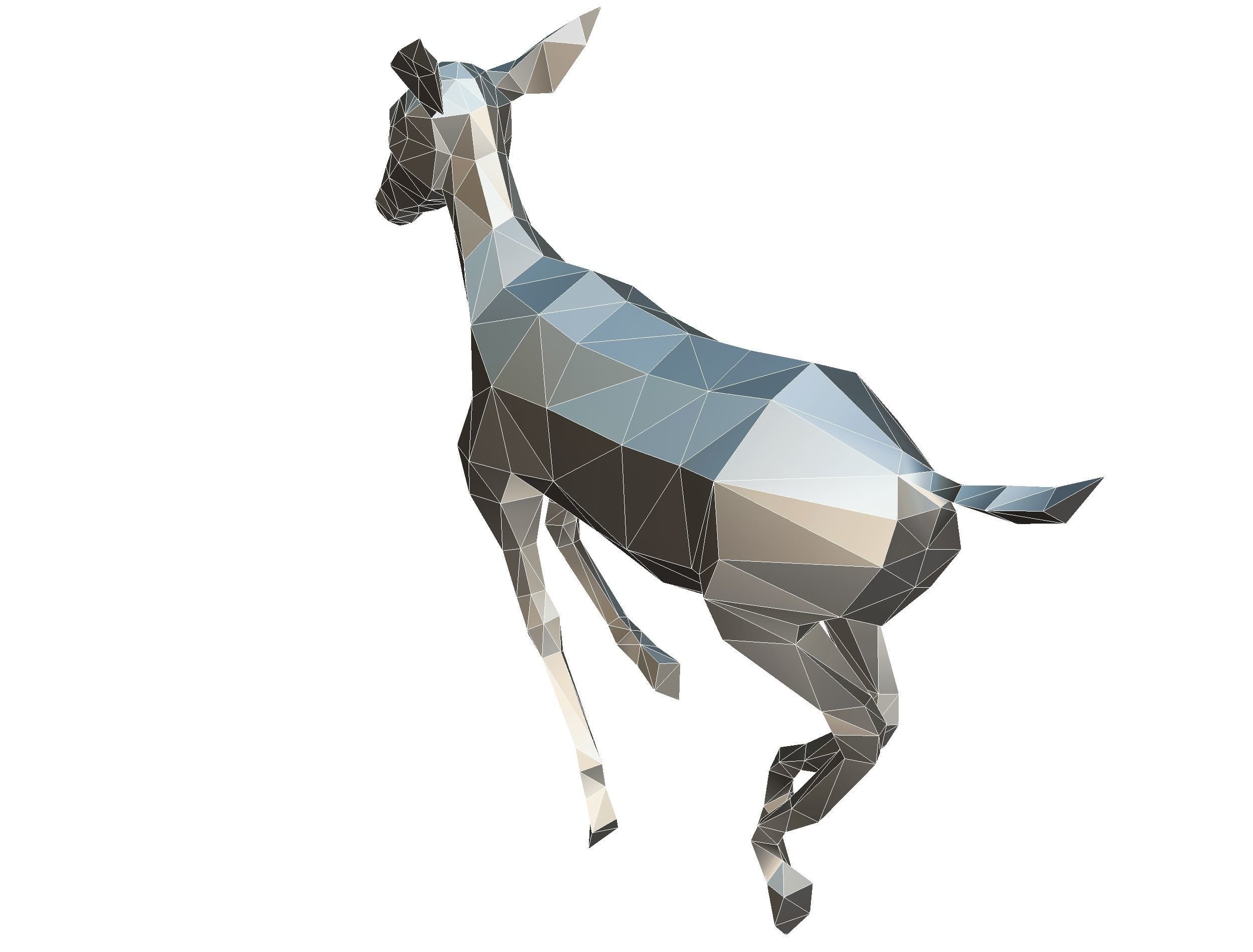 Animated Deer Lowpoly Art Style Low-poly 3D model_36