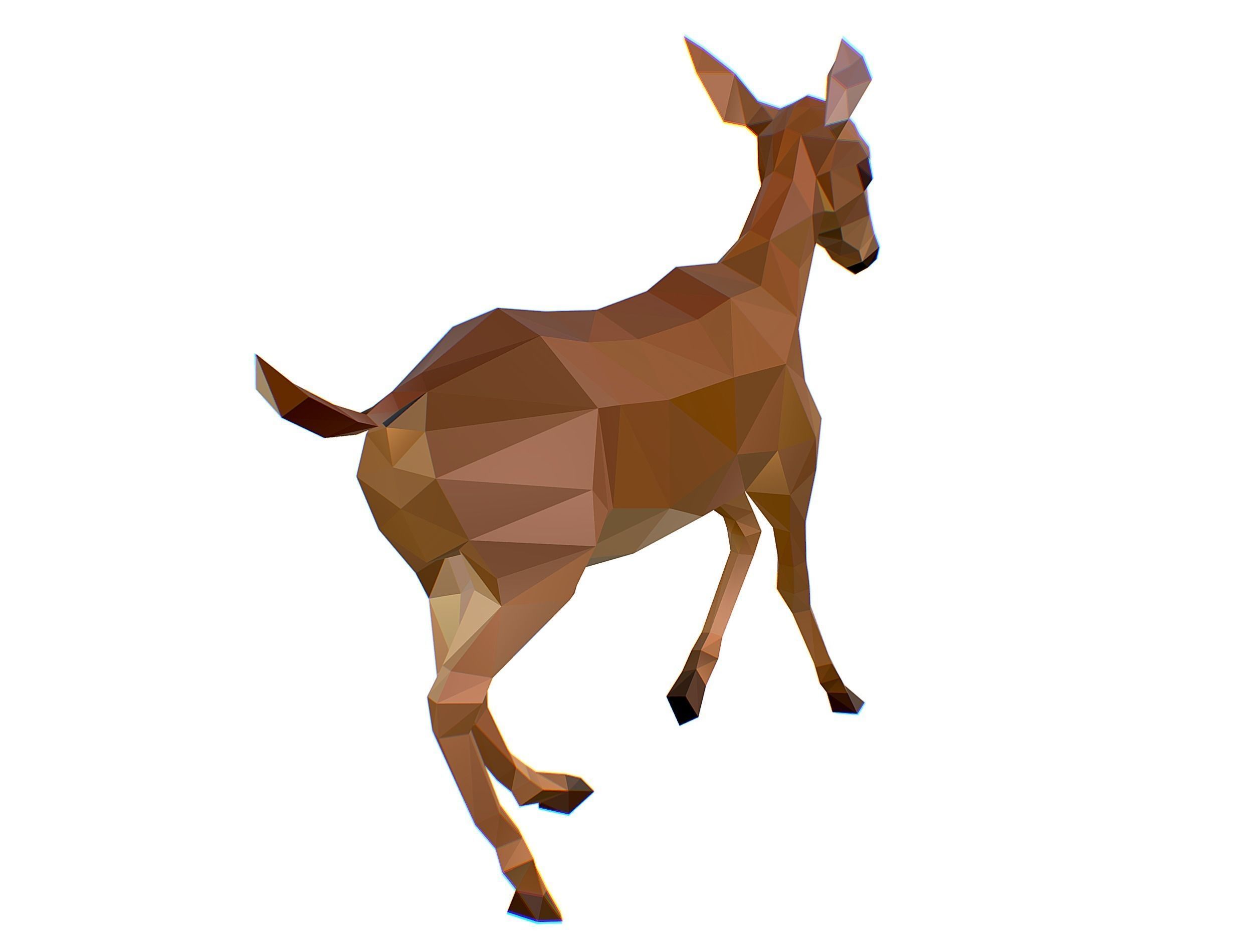 Animated Deer Lowpoly Art Style Low-poly 3D model_22