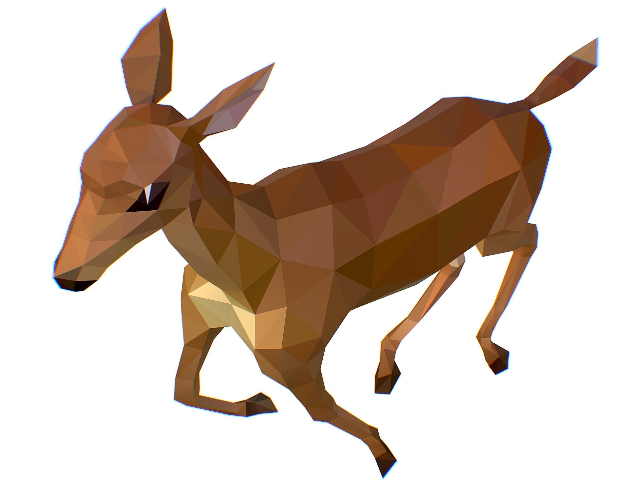 Animated Deer Lowpoly Art Style Low-poly 3D model_30