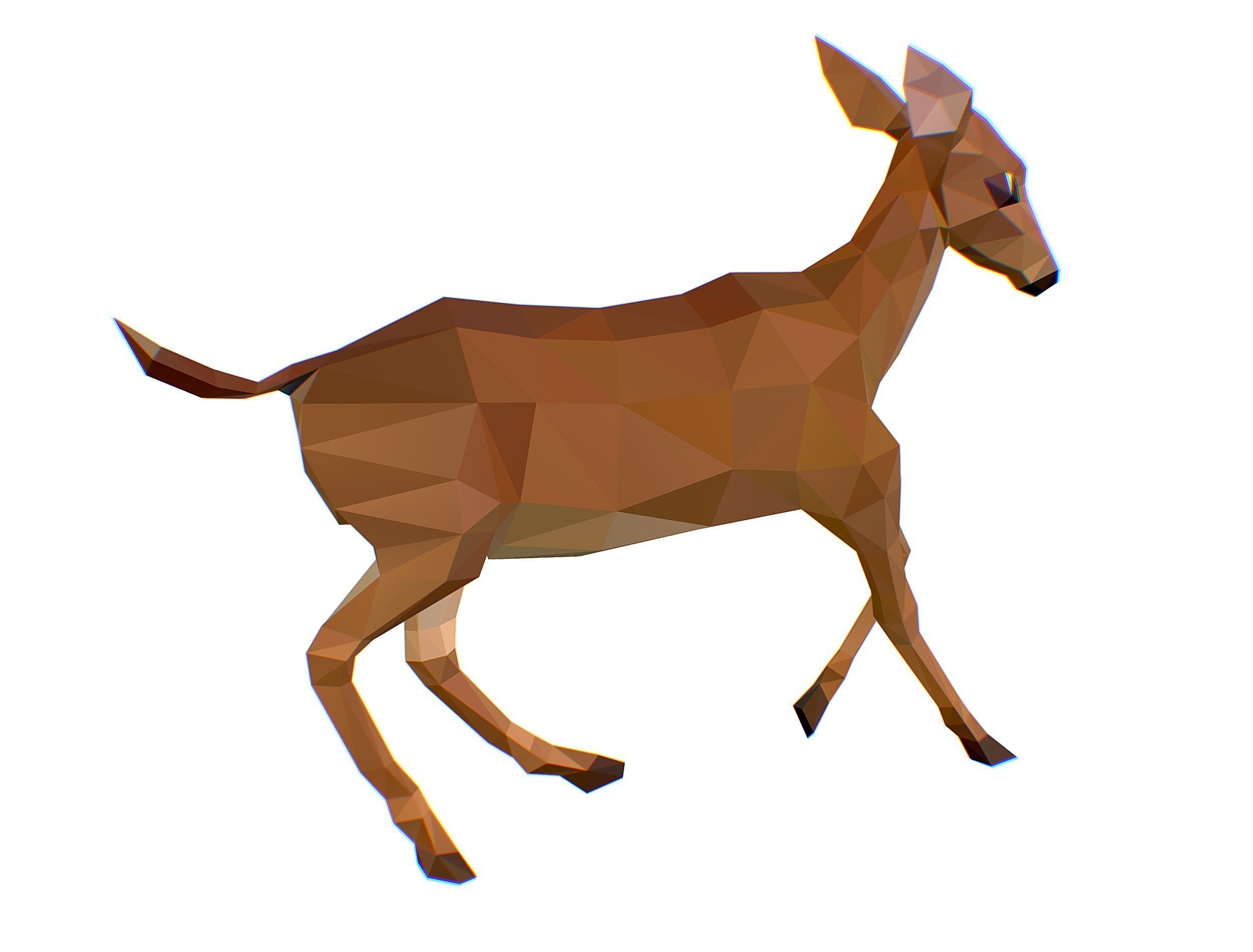 Animated Deer Lowpoly Art Style Low-poly 3D model_23